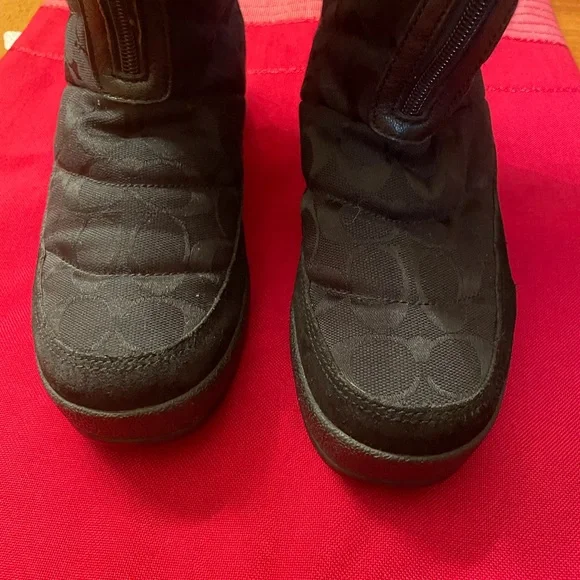 Coach Black Ankle Boots with Fur Trim - very warm and waterproof. - Picture 2 of 8